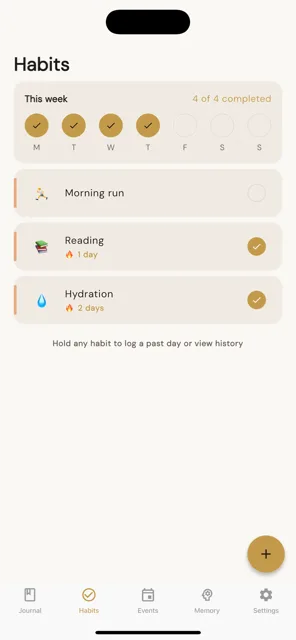 Koro Mi habits screen